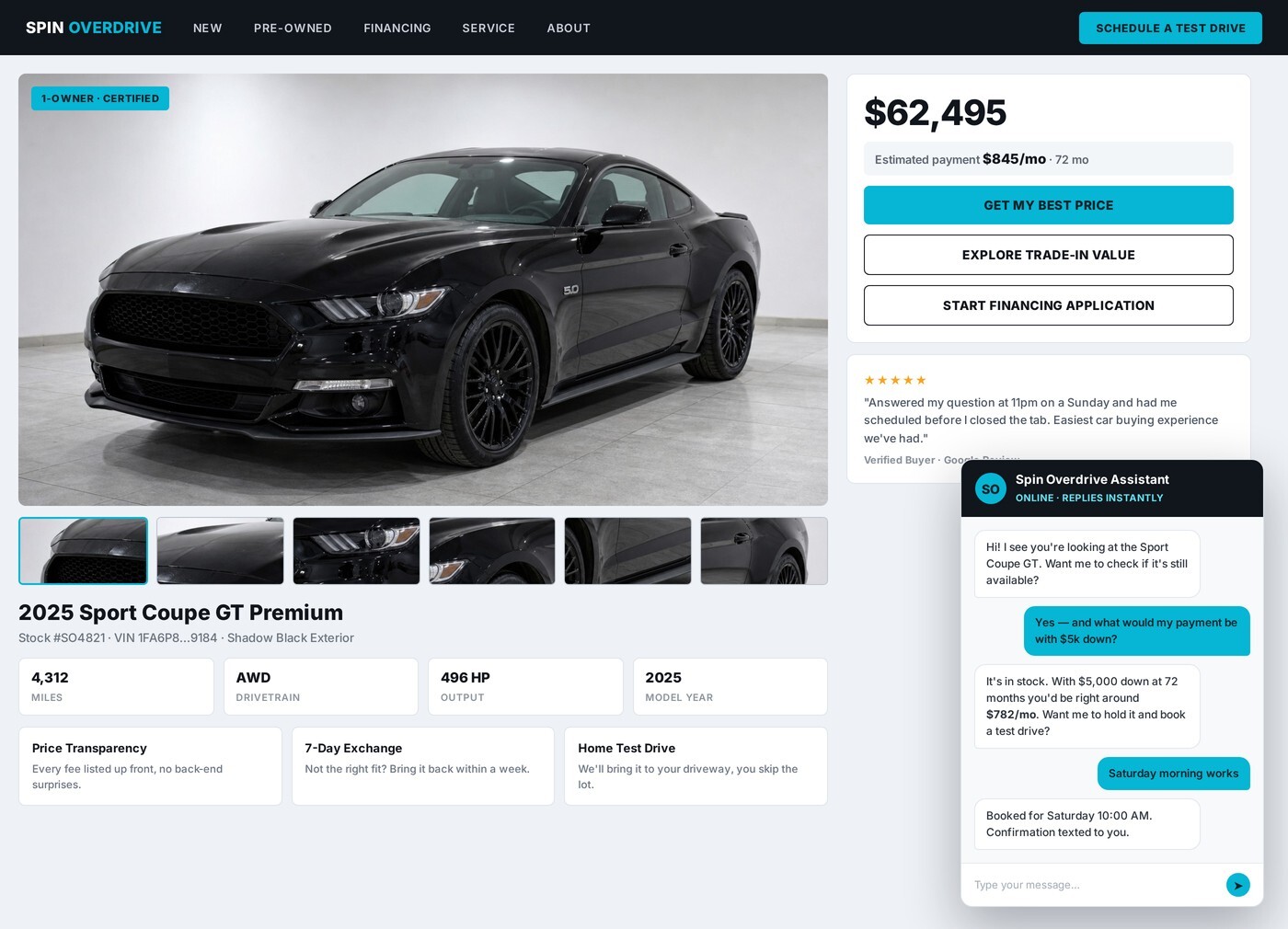 High-converting dealership website and lead pipeline